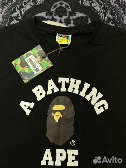 Футболка Bape College Tee черная все размеры