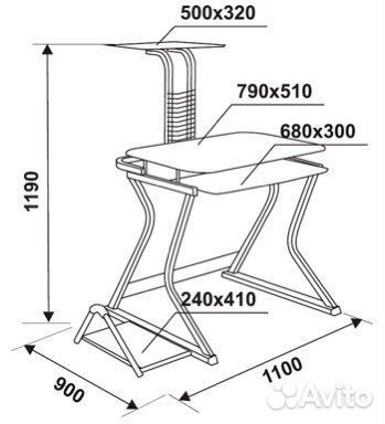 Компьютерный стол Бюрократ DL-010PG