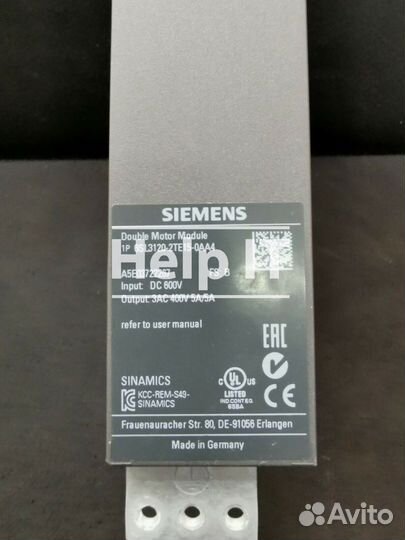 Частотный преобразователь Siemens 6SL3120-2TE15-0AA4