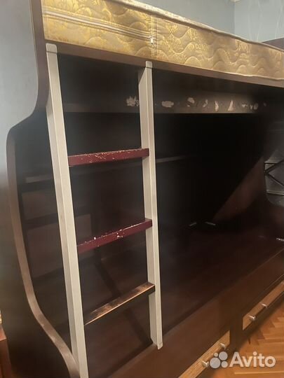 Детская двухярусная кровать с матрасом бу