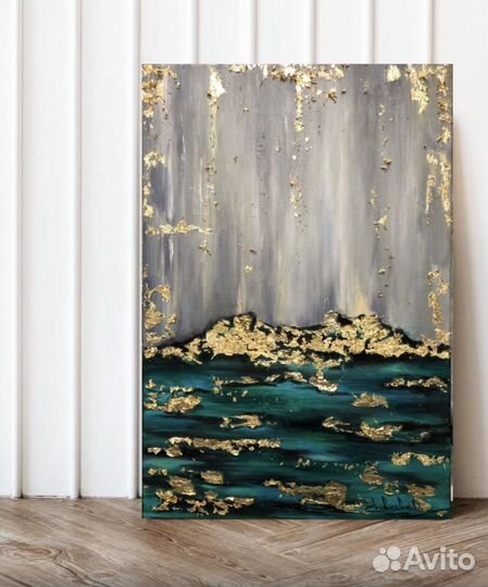 Картина маслом на холсте, абстракция, пейзаж