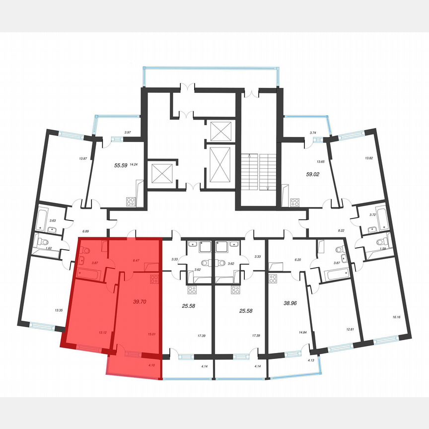 1-к. квартира, 42,6 м², 22/22 эт.