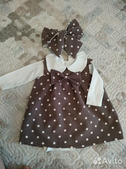 Платье с воротником для девочки 74