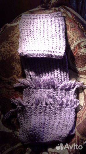 Шарф вязаный женский-Крупная вязка