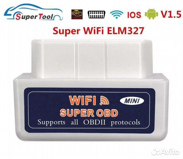 Сканер obd2, elm327 v1.5 WiFi iPhone, Bluetooth