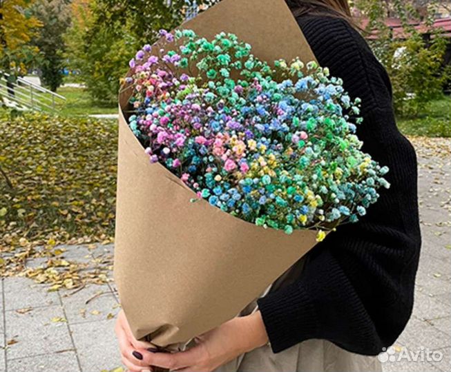 Букеты из цветной Гипсофилы, доставка