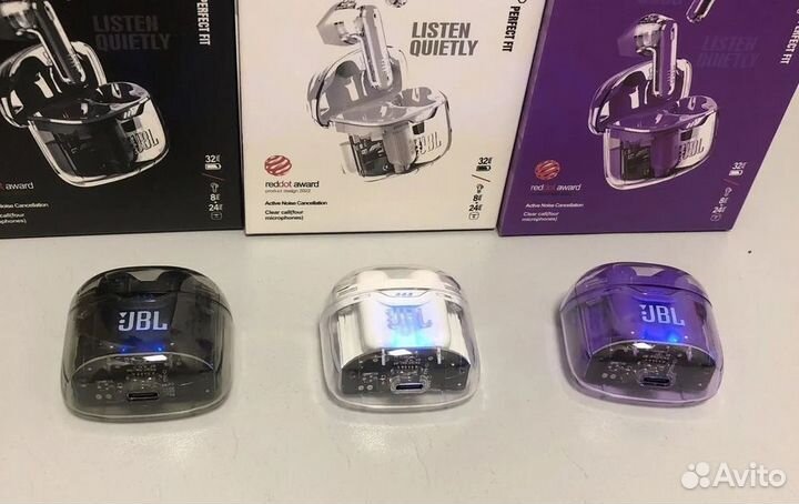 Беспроводные Наушники JBL Tune Flex(прозрачные)