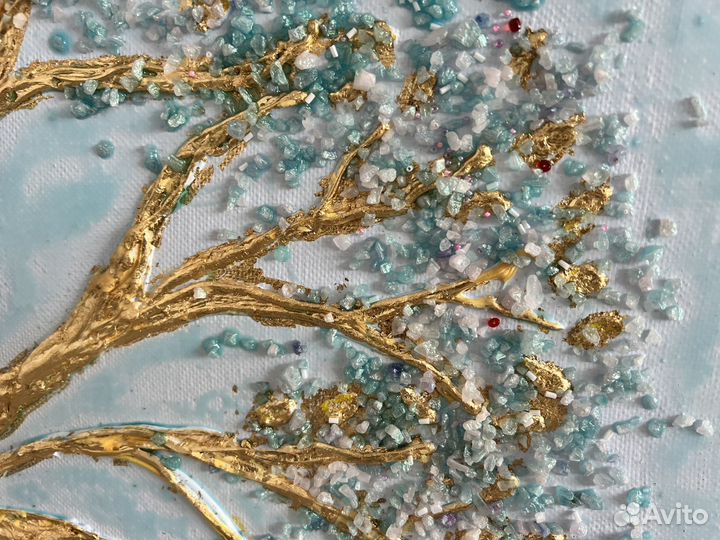 Интерьерная картина ручная работа.Золотое дерево