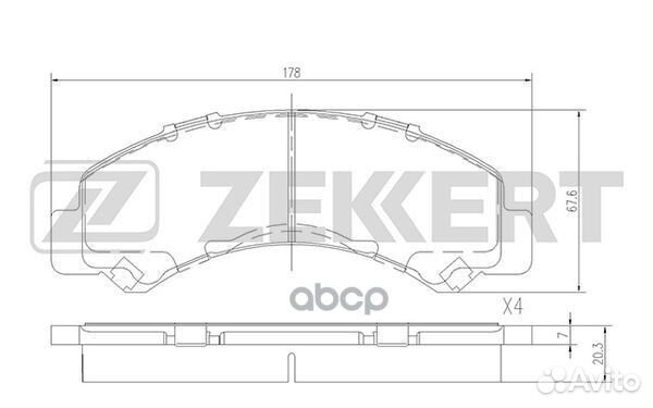 Колодки торм. диск. передн. Isuzu Elf 02- Maz