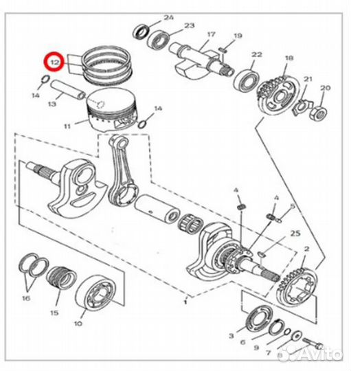 Кольца поршневые комплект ATV 500 Hisun 13120-F18