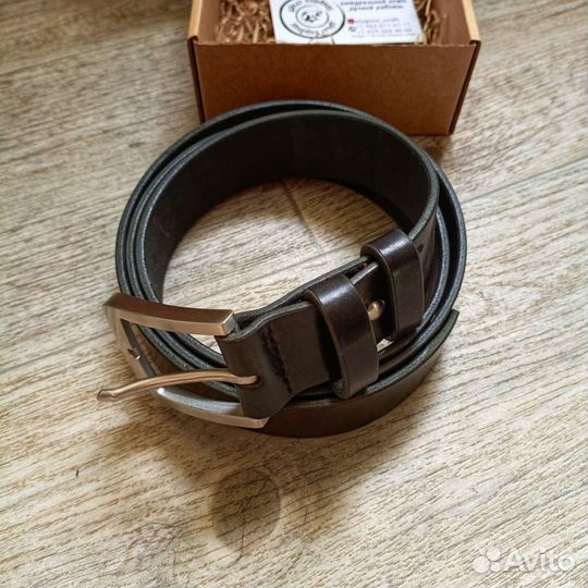 Мужской кожаный ремень ручной работы