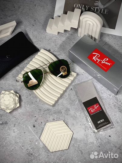 Очки Ray Ban Aviator золотые