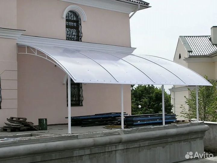 Навесы из поликарбоната и профлиста