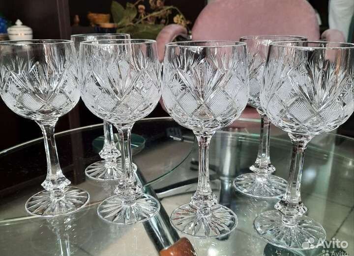 Хрустальные фужеры, 250мл. 6 штук