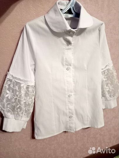 Рубашка белая на девочку, 34