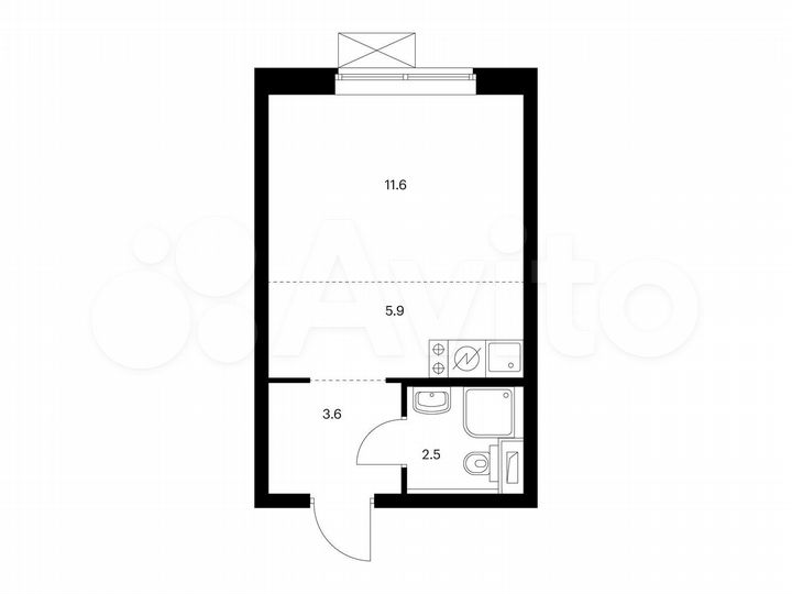 Квартира-студия, 23,6 м², 8/33 эт.