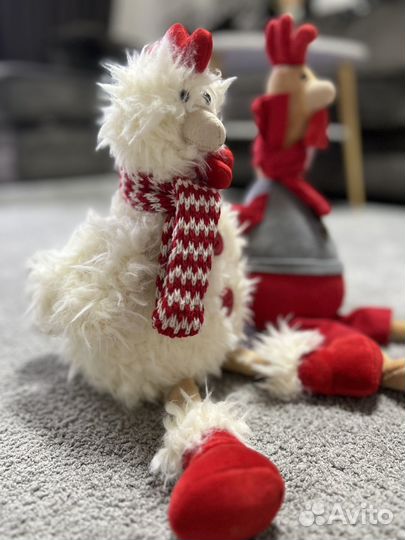 Пасхальные игрушки курочки (петух и курица)