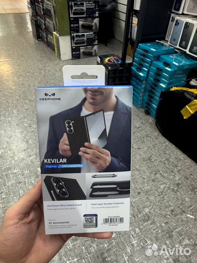 Чехол Levlar на Samsung Galaxy Z Fold 6 карбон