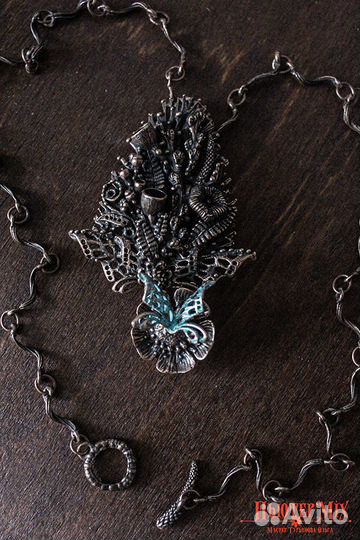 Комплект авторских украшений. Литье. Бронза