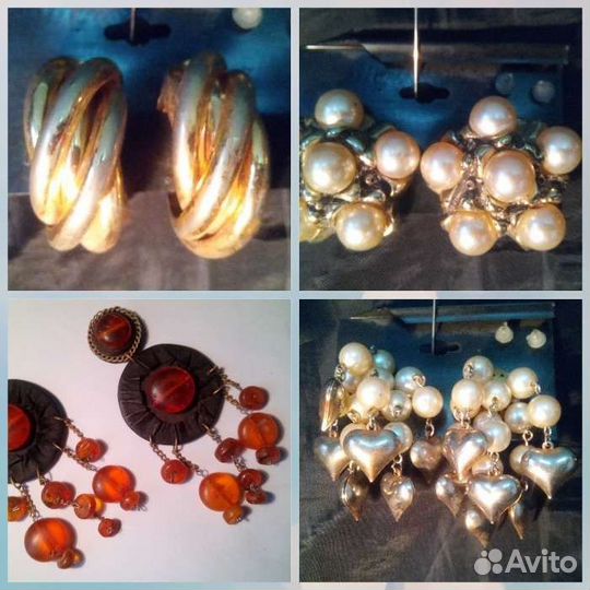 Бижутерия /серьги/клипсы/ссср/чсср/винтаж