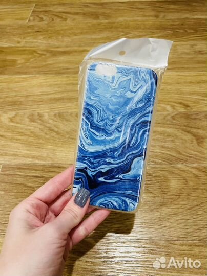 Чехол на iPhone 6. Синий мрамор