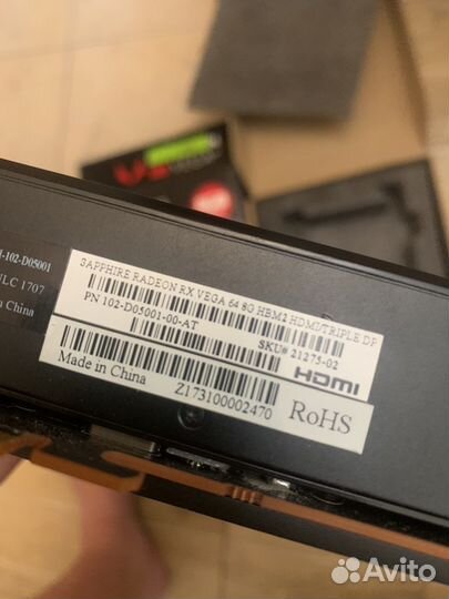 Sapphire Vega64 8gb HBM2