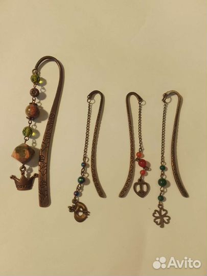 Закладка для книг металлическая с камушками