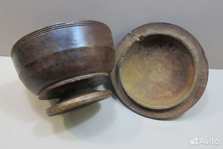 Чаша с крышкой h-24 см, d-23 дерво Эфиопия Африка