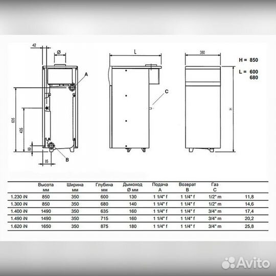 Газовый котел Baxi slim