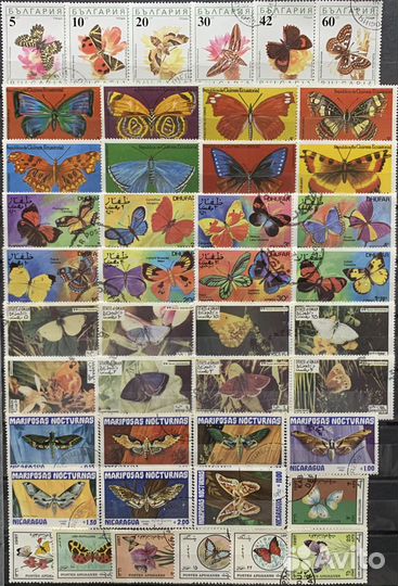 Почтовые марки Бабочки, Мотыльки