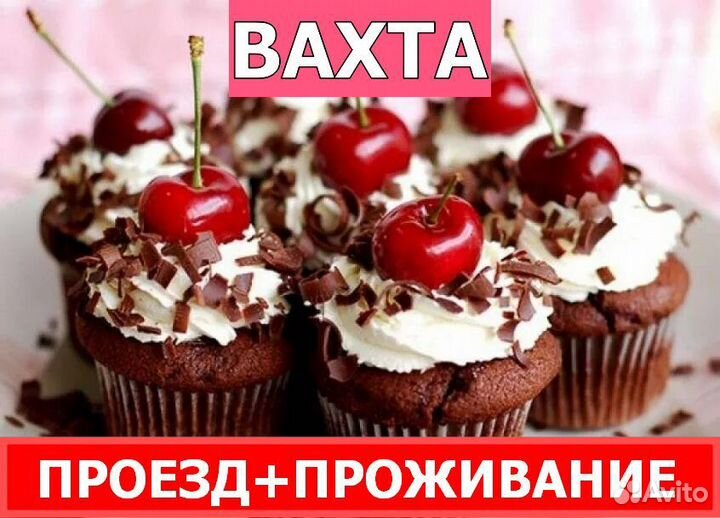 Сортировщик пирожных 20,30 смен Вахта/Проезд+Жилье