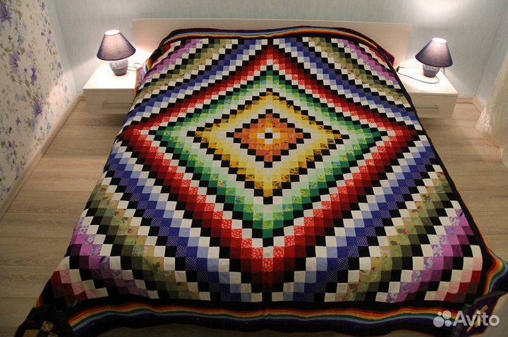 Лоскутное покрывало ручной работы