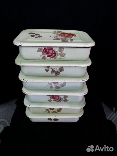 Лотки эмалированные для холодца. СССР