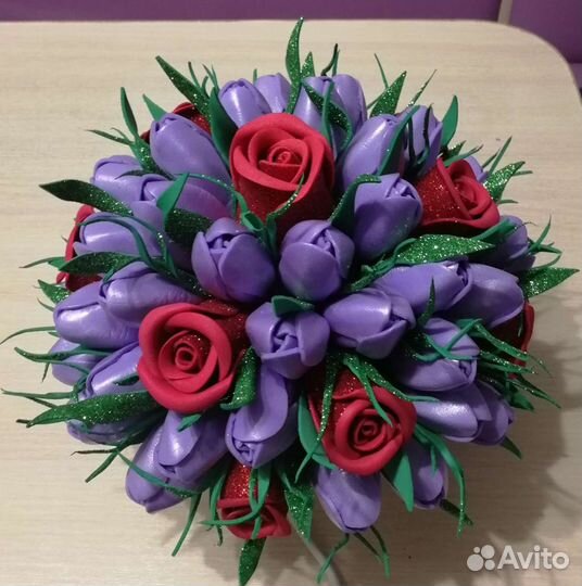 Светильник Букет розы с тюльпанами