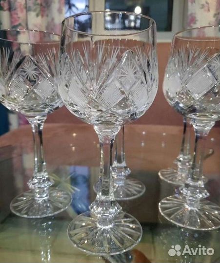 Хрустальные фужеры, 250мл. 6 штук