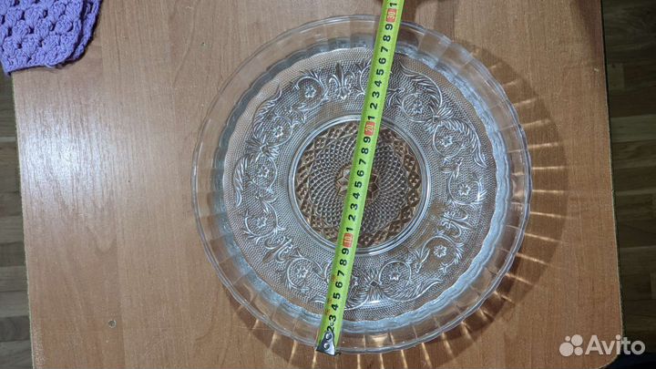 Круглое стеклянное, имитация хрусталя