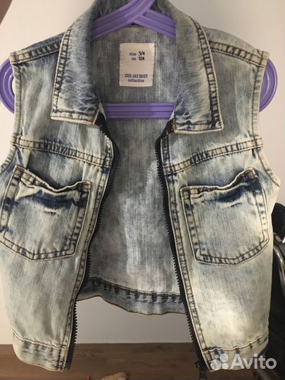 Детские вещи (жилетки, джинсовка, рубашка)