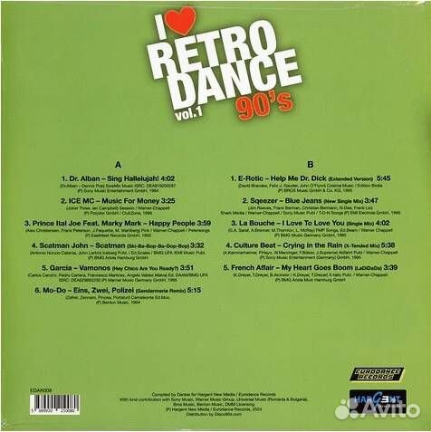 Винил Various – I Love Retro Dance 90's Vol 1