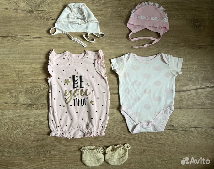 Большой пакет одежды для новорожденной девочки