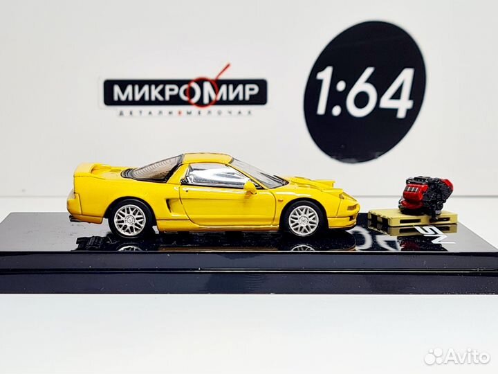 Модель Hobby Japan 1/64 Honda NSX NA2+C30A, Жёлтый