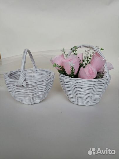 Корзина плетеная белая
