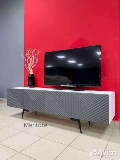 Тумба тв Bravo в цвете графит (на опорах)