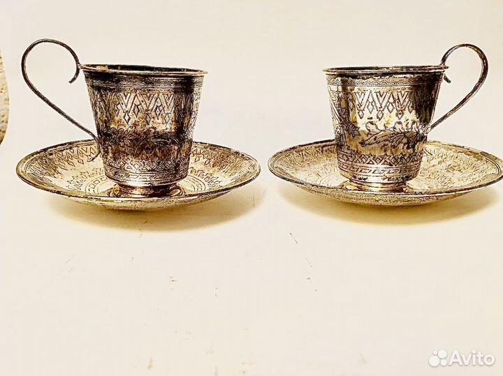 Кофейный набор Царская Россия 1885 год серебро 84
