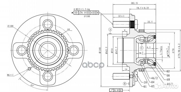 Ступица колеса в сборе LR hyundai (Accent Taga