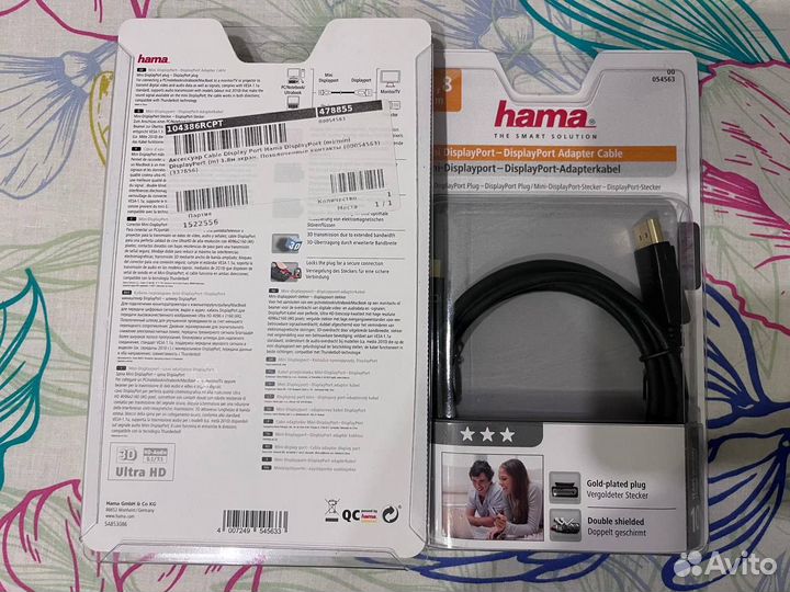 Кабель Display Port hama DisplayPort (m)