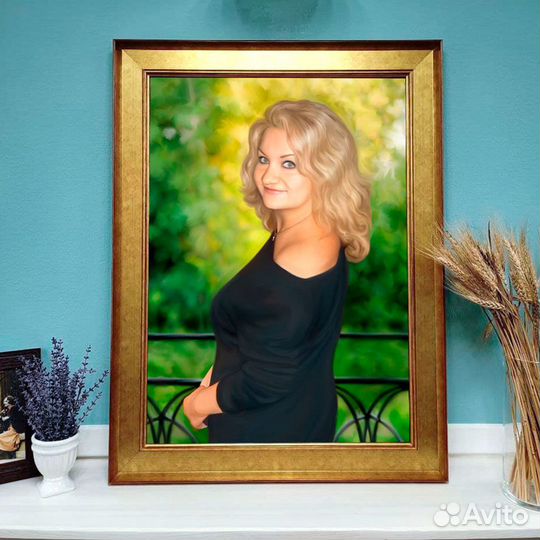 Портрет по фото на холсте