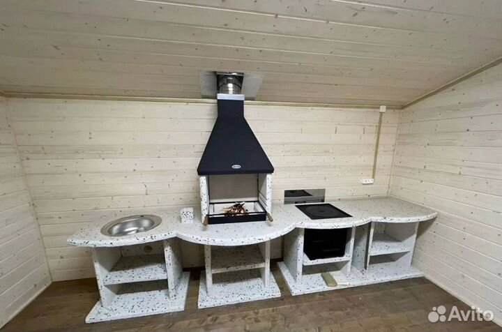 Модульная мангальная зона, барбекю комплекс