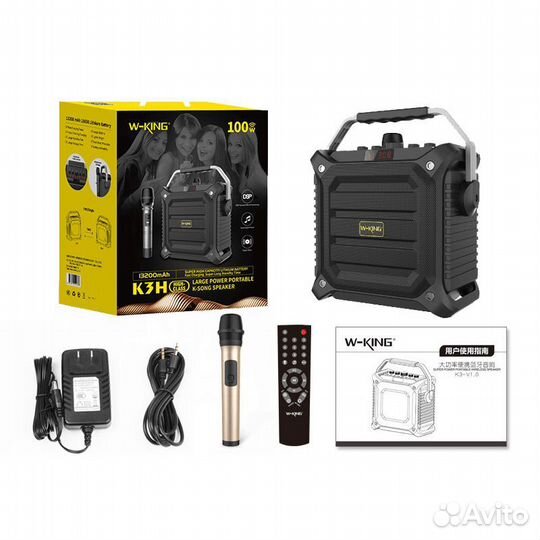 Портативная колонка караоке W-king K3H 100W
