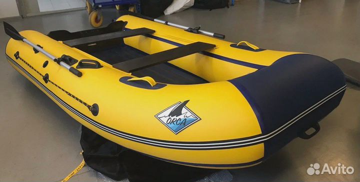 Лодка Orca 305 нд; желто-тем. синяя