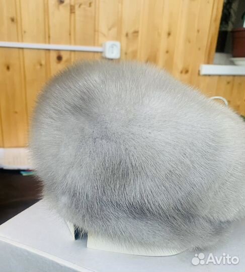 Берет норковый серый